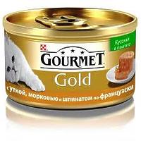 Gourmet Gold - кусочки в паштете с уткой, морковью и шпинатом по-французски, 85г
