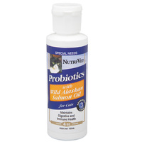 Nutri-Vet Probiotics Salmon Oil НУТРИ-ВЕТ ПРОБИОТИКИ С МАСЛОМ ЛОСОСЯ  добавка для кошек, 118 мл