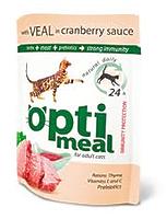 OptiMeal Veal Cranberry sauce - консервы ОптиМил с телятиной в клюквенном соусе для взрослых кошек