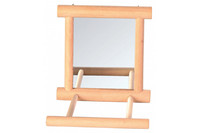 Зеркало с деревянной рамкой и жёрдочкой TRIXIE, 9 х 9 см