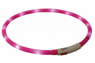 Ошейник светящийся TRIXIE USB(силикон)70см/10мм, розовый