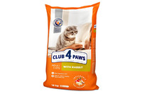 Клуб 4 лапы  полнорационный сухой корм для взрослых кошек с кроликом 14 кг