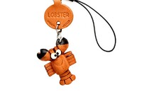 Vanca Lobster ОМАР 3D брелок на мобильный, натуральная кожа , 2,5х2,5х1см.