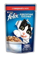 Felix Кусочки в желе для кошек с говядиной