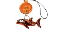 Vanca Whale Shark КИТОВАЯ АКУЛА 3D брелок на мобильный, натуральная кожа , 2,5х2,5х1см.