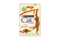 Cat Chow  (Пурина Кэт Чау)  Adult 1+ Влажный корм для кошек старше 1 года , говядина и баклажаны в желе, пауч, 85 г