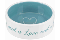 Миска для собак"Pet's Home" TRIXIE (керамика) 0,3л/12 cм,крем/бирюза