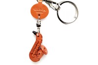 Vanca Saxophone САКСОФОН 3D брелок на ключи, натуральная кожа , 2,5х2,5х1см.