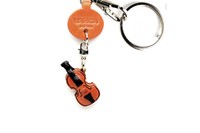 Vanca Violin СКРИПКА 3D брелок на ключи, натуральная кожа , 2,5х2,5х1см.