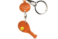 Vanca Tennis Racket ТЕННИСНАЯ РАКЕТКА 3D брелок на ключи, натуральная кожа , 2,5х2,5х1см.
