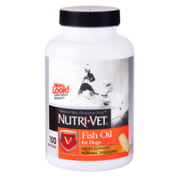 Nutri-Vet Fish Oil НУТРИ-ВЕТ РЫБИЙ ЖИР добавка для шерсти собак, 100 капсул