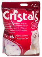 Наполнитель силикагелевый для кошачьего туалета Cristals fresh (Кристал Фреш) с лавандой, 9,0л