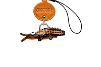 Vanca Crocodile КРОКОДИЛ 3D брелок на мобильный, натуральная кожа , 2,5х2,5х1см.