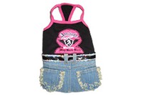 MonkeyDaze ЭТИТЬЮД (Attitude Dress denim) котоновое платье, одежда для собак , M