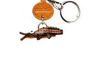 Vanca Crocodile КРОКОДИЛ 3D брелок на ключи, натуральная кожа , 2,5х2,5х1см