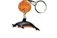 Vanca Dolphin ДЕЛЬФИН 3D брелок на ключи, натуральная кожа , 2,5х2,5х1см.