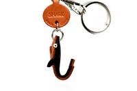 Vanca Shark АКУЛА 3D брелок на ключи, натуральная кожа , 2,5х2,5х1см.