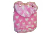 MonkeyDaze РОЗОВОЕ СЕРДЦЕ (Pink Heart Faux Fur) шубка с капюшоном, одежда для собак , XS