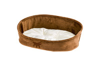 Ferplast LASKA 45 BROWN DOGBED  Лежанка с двухсторонней подушкой  для собак и кошек, 45 x 34 x 16 см