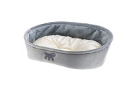 Ferplast LASKA 45 GREY DOGBED  Лежанка с двухсторонней подушкой  для собак и кошек, 45 x 34 x 16 см