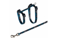 Шлейка с поводком для кота с поводком TRIXIE (нейлон)27–45см/10мм, 1.20м