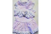 MonkeyDaze АНГЕЛ (Angel Wing Pink) розовое платье в белую полоску, одежда для собак , M