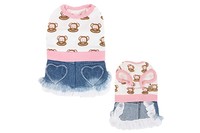 Monkey Daze Logo Dress МАНКИ ЛОГО платье с джинсовой юбкой, одежда для собак , XS