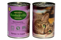 КОНСЕРВЫ BASKERVILLE ДЛЯ КОШЕК УТКА С ИНДЕЙКОЙ, 400 г