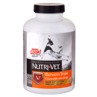 Nutri-Vet Brewers Yeast НУТРИ-ВЕТ БРЕВЕРС ЭСТ витаминный комплекс для шерсти собак, жевательные таблетки, 500 табл
