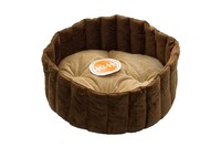 K&H Lazy Cup мягкий лежак для собак и котов , желто-коричневый/кофейный , S, 40,5х40,5х18 см