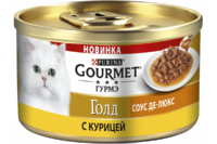 Gourmet Гурмэ Голд Соус Де-люкс Влажный корм  для кошек с курицей в роскошном соусе, банка, 85 г